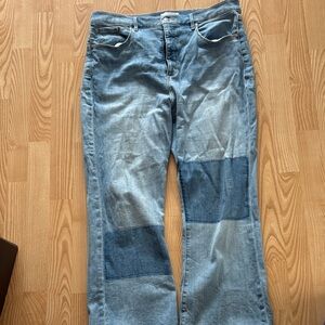 Blue Patchwork Jeans